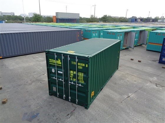 Contenedor marítimo 20 pies doubles puertas verde nuevo