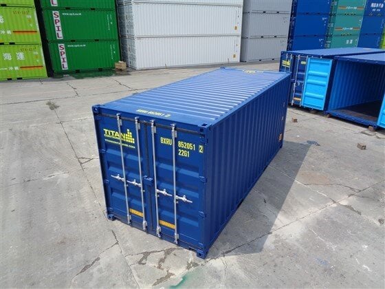 Contenedor marítimo 20 pies doubles puertas azul nuevo