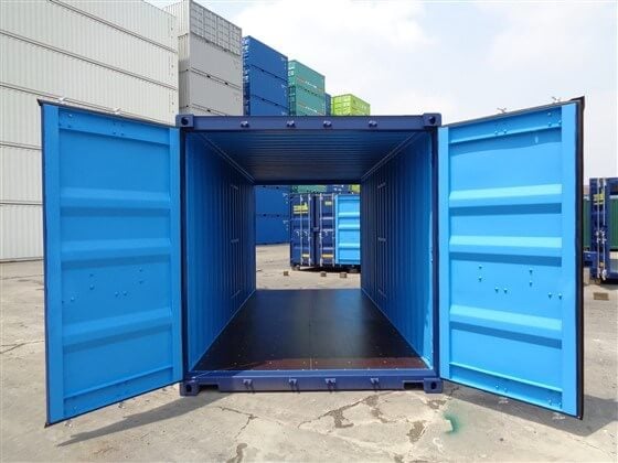Contenedor marítimo 20 pies doubles puertas azul nuevo